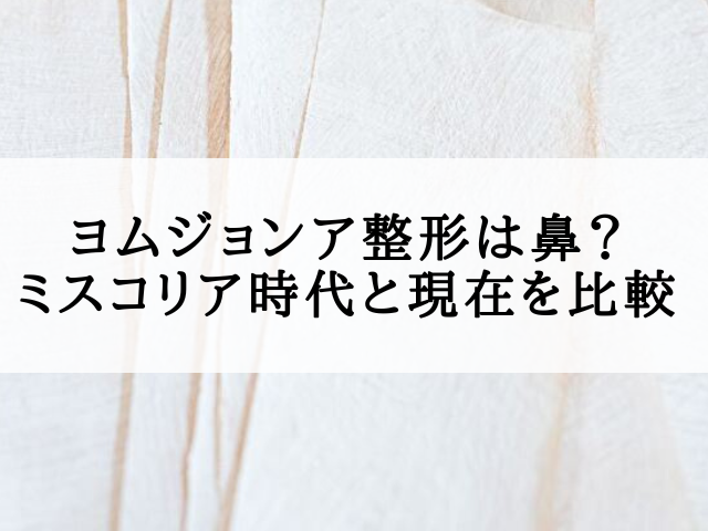 ヨムジョンア 整形