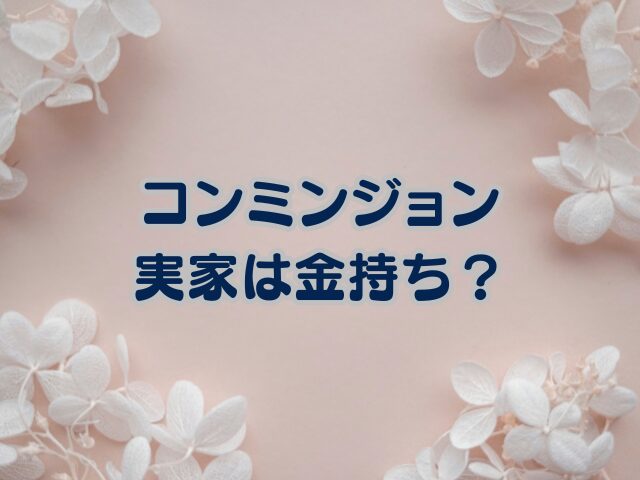 コンミンジョンの実家は金持ちなのか？家族構成や父親の仕事・結婚との関係を整理